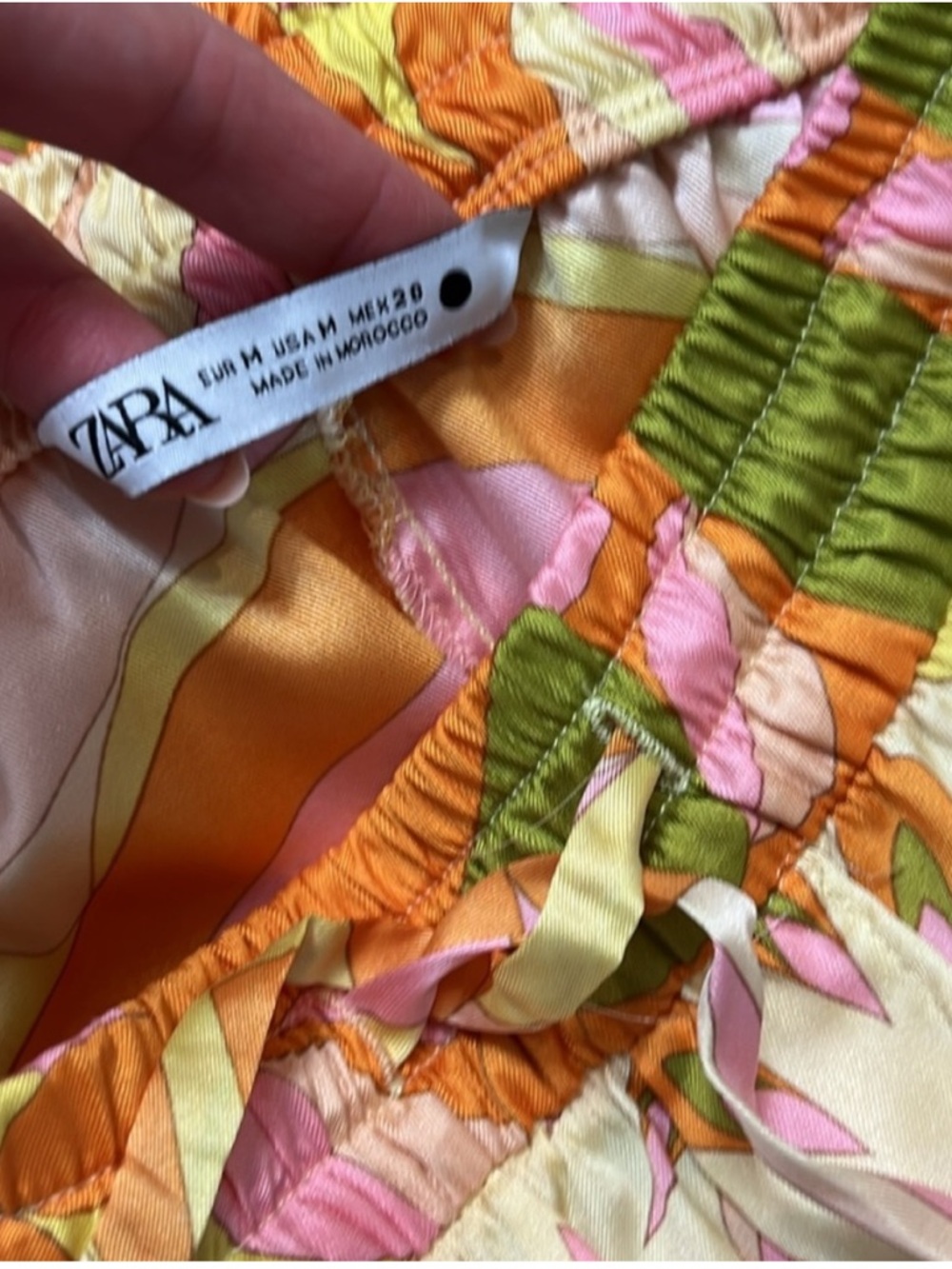 Zara Vibrant Abstract 70's Pink Orange Yellow Green Printed Set - Picture 7 of 13